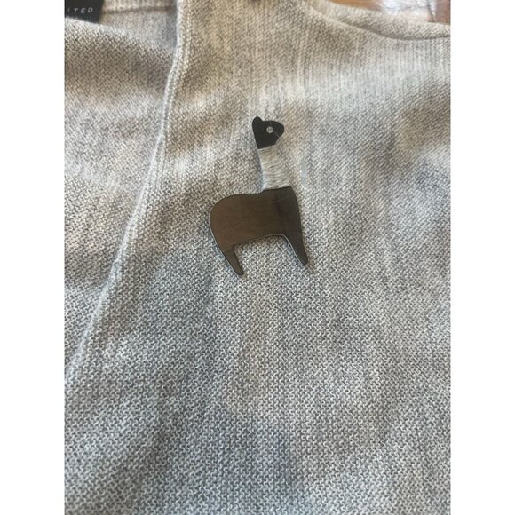 NWT Baby Alpaca Wool Blend Peru Unlimited Long Sleeve Large Gray Button Cardigan - Picture 2 of 11